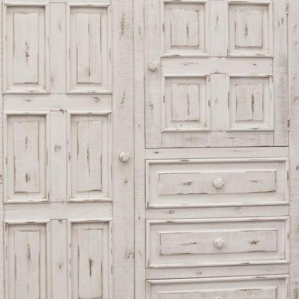 HomeRoots 55" White Solid Wood Gentleman's Chest - Elegant Storage Solution with Rustic Charm and Style 3 524565