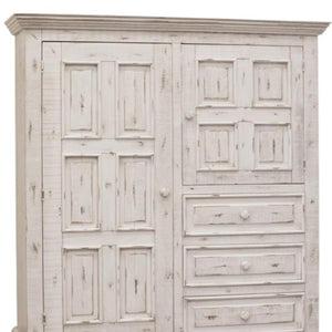 HomeRoots 55" White Solid Wood Gentleman's Chest - Elegant Storage Solution with Rustic Charm and Style 3 524565