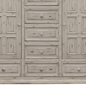 Homeroots 64" White Solid Wood Seven Drawer Gentlemans Chest  Solid Wood 524566