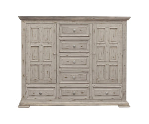 HomeRoots 55" White Solid Wood Gentleman's Chest - Elegant Storage Solution with Rustic Charm and Style 7 524566