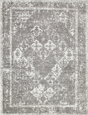 Unique Loom Rosso Gabrieli Machine Made Geometric Rug Gray, Ivory 8' 0" x 10' 0"