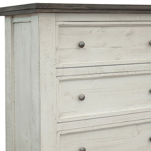 Homeroots 39" Gray And Ivory Solid Wood Four Drawer Chest  Solid Wood 524569