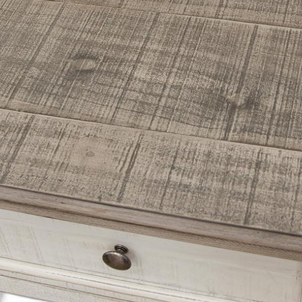 Homeroots 55" Gray And Ivory Solid Wood Five Drawer Gentlemans Chest  Solid Wood 524570