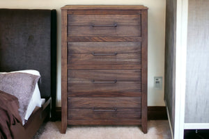 Homeroots 35" Brown Solid Wood Four Drawer Chest  Solid Wood 524571