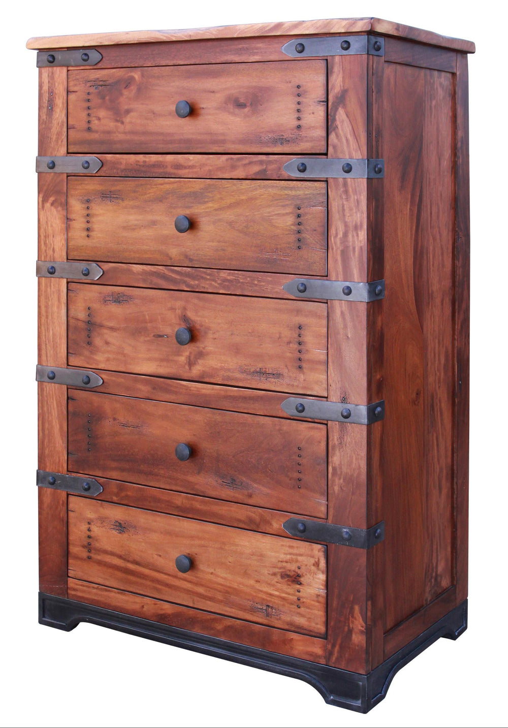 Homeroots 36" Natural Solid Wood Five Drawer Chest  Solid Wood 524574