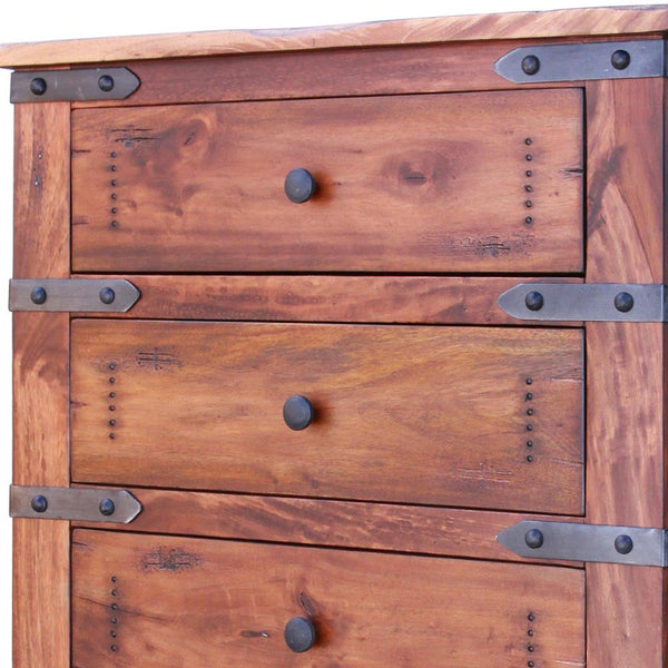 Homeroots 36" Natural Solid Wood Five Drawer Chest  Solid Wood 524574