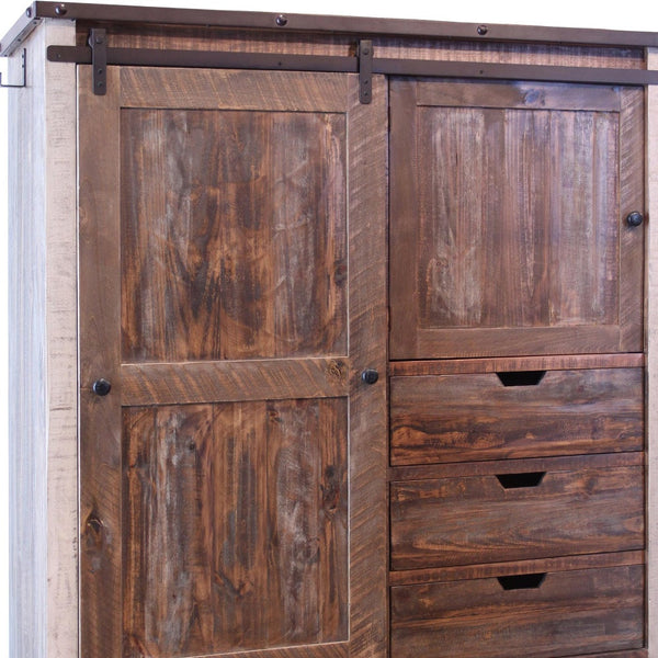 Homeroots 55" Brown Solid Wood Three Drawer Gentlemans Chest  Solid Wood 524577