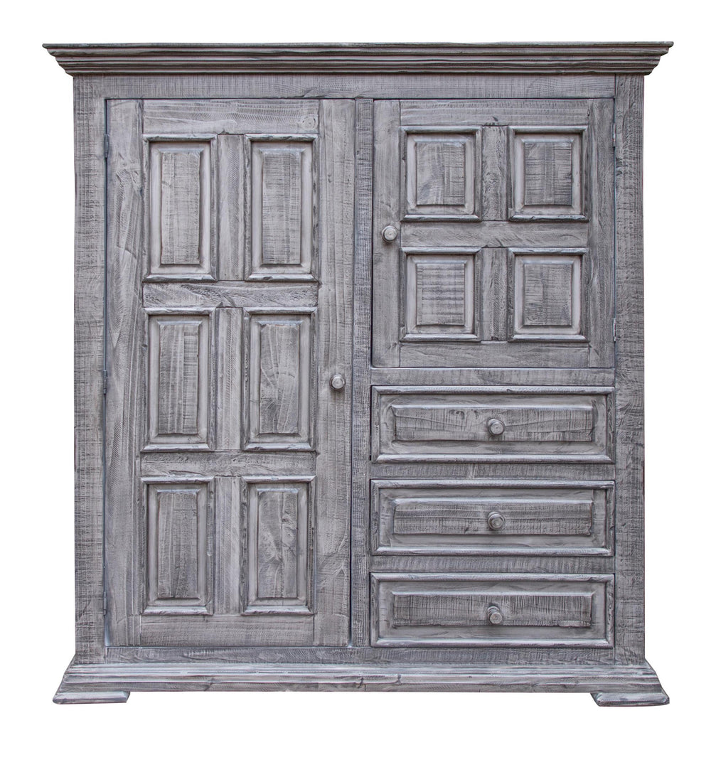 Homeroots 55" Gray Solid Wood Three Drawer Gentlemans Chest  Solid Wood 524580
