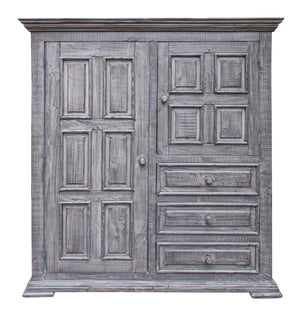 Homeroots 55" Gray Solid Wood Three Drawer Gentlemans Chest  Solid Wood 524580