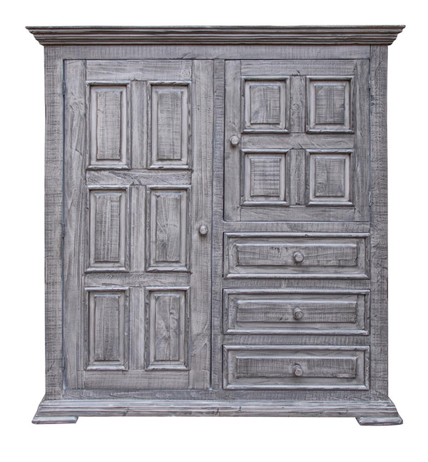 Homeroots 55" Gray Solid Wood Three Drawer Gentlemans Chest  Solid Wood 524580