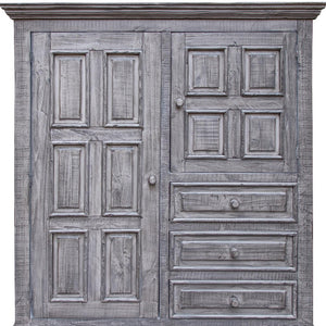Homeroots 55" Gray Solid Wood Three Drawer Gentlemans Chest  Solid Wood 524580