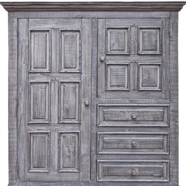 Homeroots 55" Gray Solid Wood Three Drawer Gentlemans Chest  Solid Wood 524580