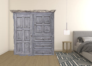 Homeroots 55" Gray Solid Wood Three Drawer Gentlemans Chest  Solid Wood 524580