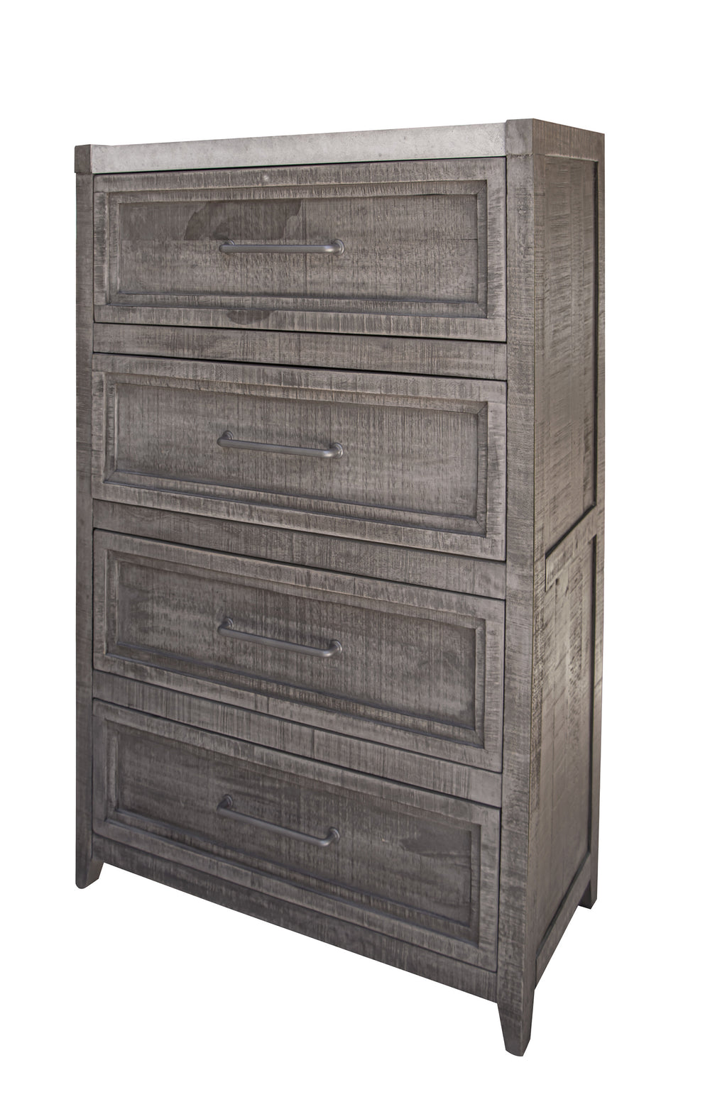 Homeroots 37" Gray Solid Wood Four Drawer Chest  Solid Wood 524583