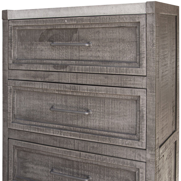Homeroots 37" Gray Solid Wood Four Drawer Chest  Solid Wood 524583