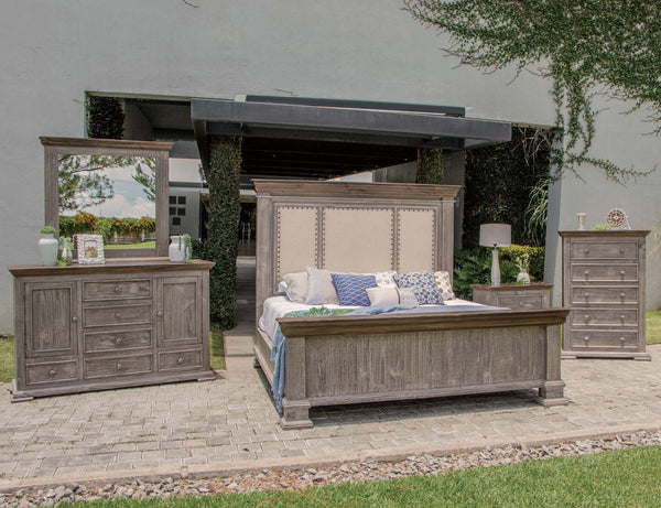 Homeroots 37" Gray Solid Wood Five Drawer Chest  Solid Wood 524584