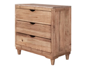 Homeroots 36" Natural Solid Wood Three Drawer Chest  Solid Wood 524589
