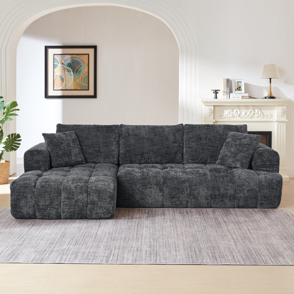 English Elm Chenille L-Shape Oversized Sofa With Luxury Comfort, Minimalist Design & No Assembly For Any Space W2339S00079