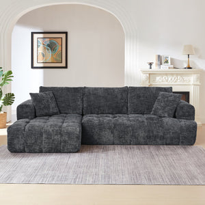 English Elm Chenille L-Shape Oversized Sofa With Luxury Comfort, Minimalist Design & No Assembly For Any Space W2339S00079