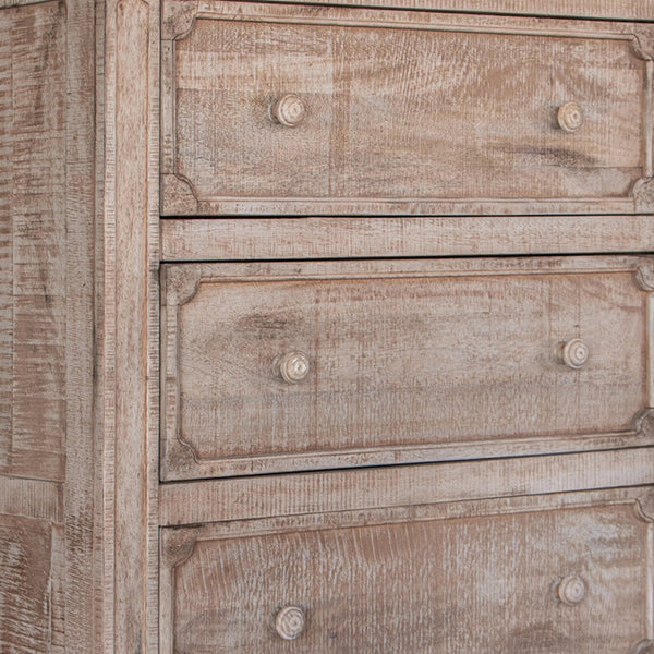 Homeroots 37" Natural Solid Wood Four Drawer Chest  Solid Wood 524590