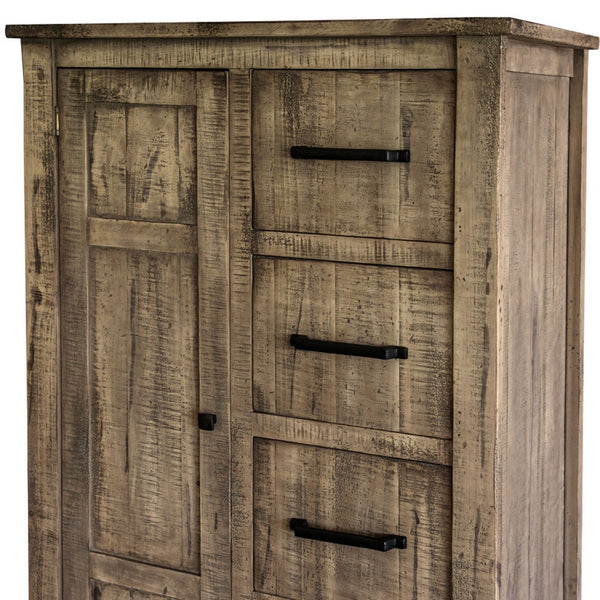 Homeroots 37" Brown Solid Wood Four Drawer Chest  Solid Wood 524592