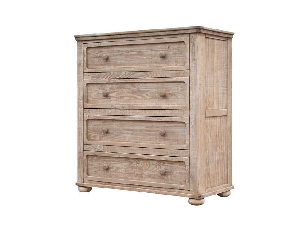 Homeroots 40" Natural Solid Wood Four Drawer Chest  Solid Wood 524597
