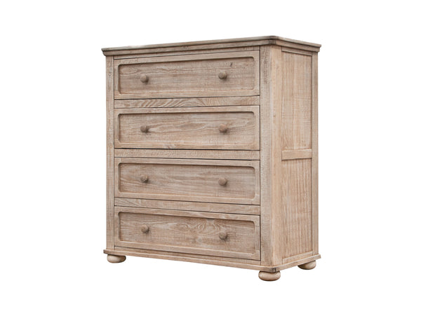 Homeroots 40" Natural Solid Wood Four Drawer Chest  Solid Wood 524597