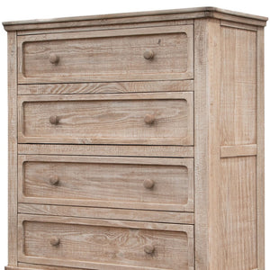 Homeroots 40" Natural Solid Wood Four Drawer Chest  Solid Wood 524597