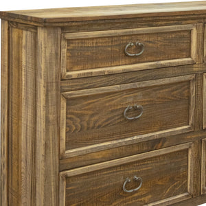 Homeroots 67" Natural Solid Wood Six Drawer Double Dresser  Solid Wood 524600
