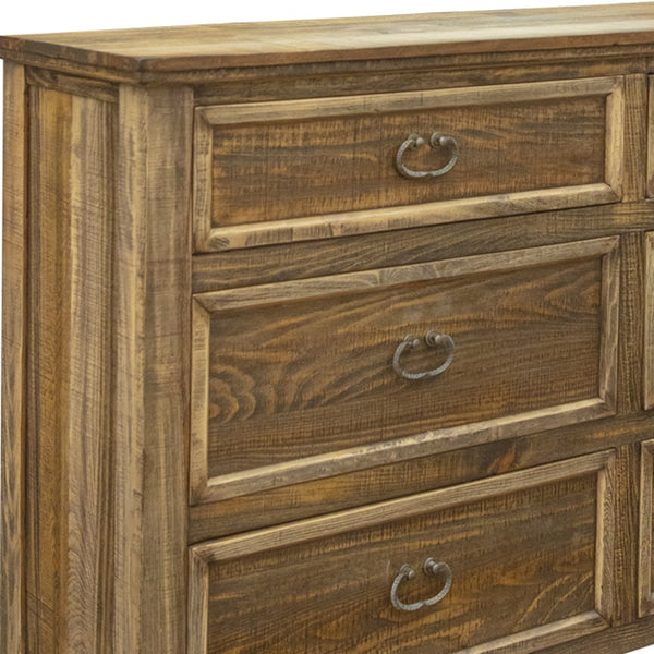 Homeroots 67" Natural Solid Wood Six Drawer Double Dresser  Solid Wood 524600