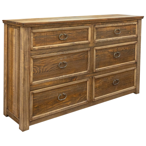 Homeroots 67" Natural Solid Wood Six Drawer Double Dresser  Solid Wood 524600