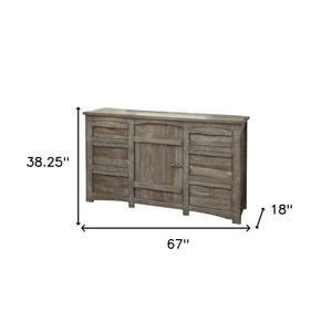 Homeroots 67" Gray Solid Wood Six Drawer Triple Dresser  Solid Wood 524603