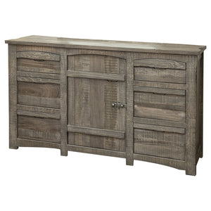 Homeroots 67" Gray Solid Wood Six Drawer Triple Dresser  Solid Wood 524603