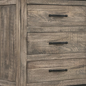 Homeroots 56" Brown Solid Wood Six Drawer Double Dresser  Solid Wood 524606