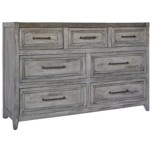 Homeroots 62" Brown Solid Wood Seven Drawer Double Dresser  Solid Wood 524607