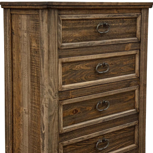 Homeroots 32" Brown Solid Wood Five Drawer Chest  Solid Wood 524608
