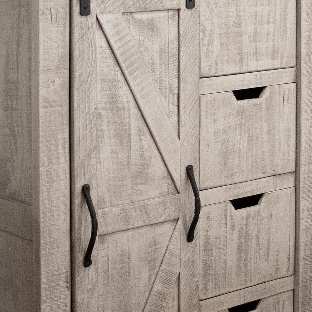 Homeroots 37" Light Gray Solid Wood Four Drawer Chest  Solid Wood 524611