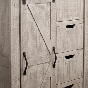 Homeroots 37" Light Gray Solid Wood Four Drawer Chest  Solid Wood 524611