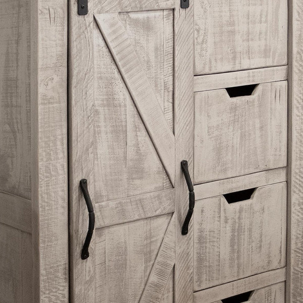 Homeroots 37" Light Gray Solid Wood Four Drawer Chest  Solid Wood 524611