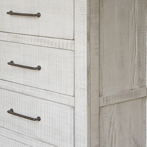 Homeroots 36" Brown And White Solid Wood Four Drawer Chest  Solid Wood 524613