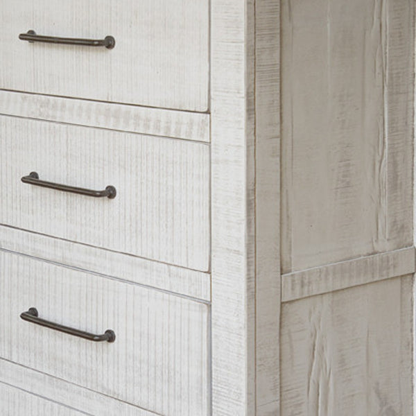 Homeroots 36" Brown And White Solid Wood Four Drawer Chest  Solid Wood 524613