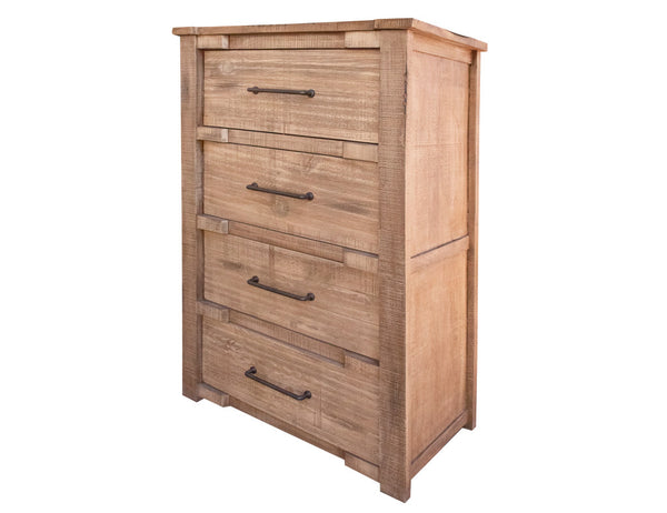 Homeroots 36" Natural Solid Wood Four Drawer Chest  Solid Wood 524615
