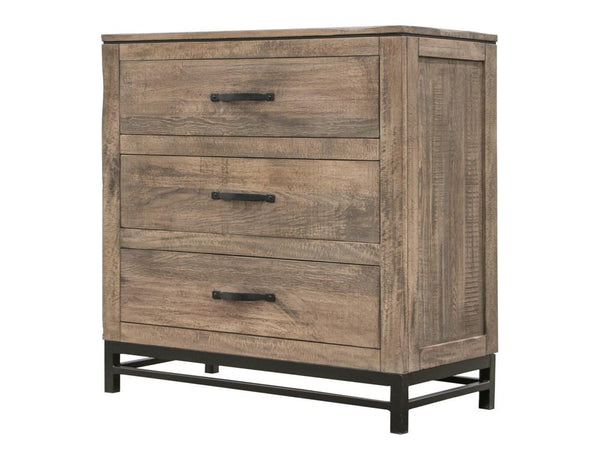 Homeroots 36" Brown Solid Wood Three Drawer Chest  Solid Wood 524616