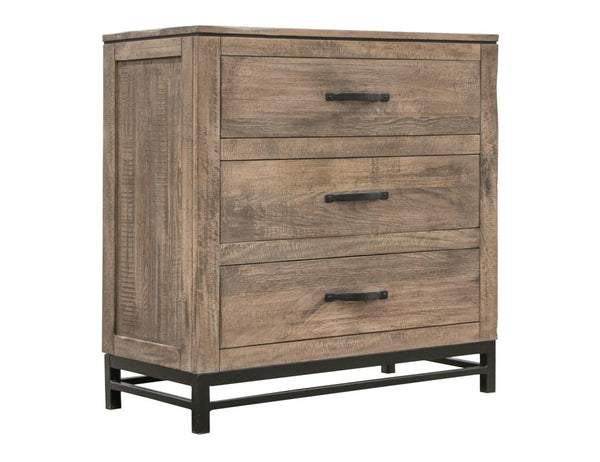 Homeroots 36" Brown Solid Wood Three Drawer Chest  Solid Wood 524616