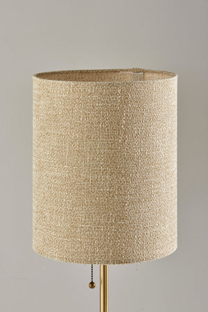 Homeroots 28" Black And Gold Marble And Metal Table Lamp With Beige Drum Shade   524624