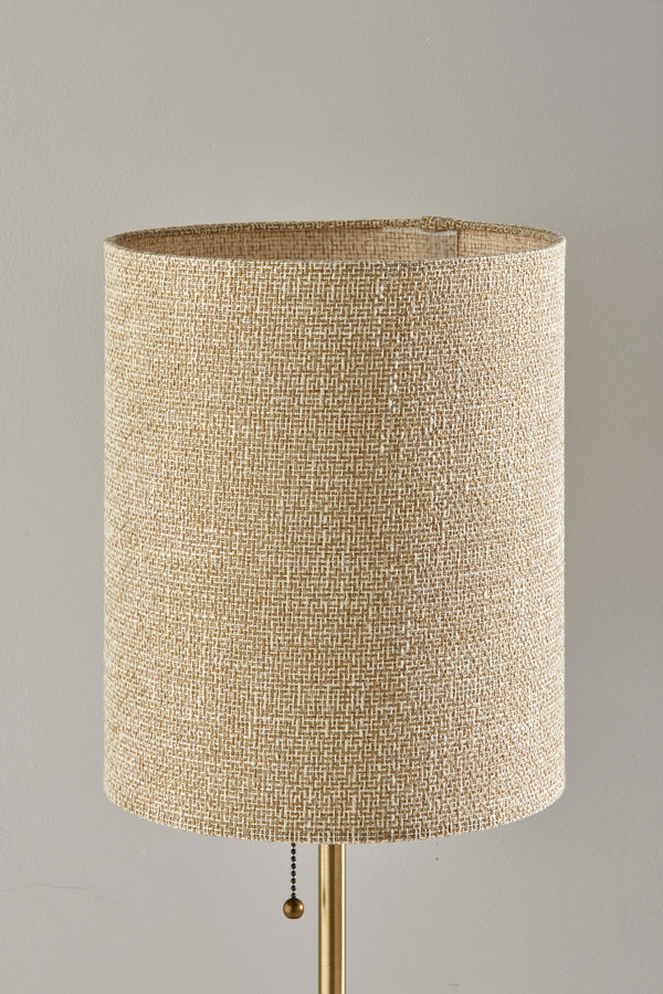 Homeroots 28" Black And Gold Marble And Metal Table Lamp With Beige Drum Shade   524624