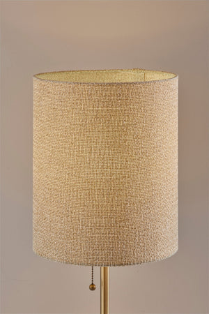 Homeroots 28" Black And Gold Marble And Metal Table Lamp With Beige Drum Shade   524624