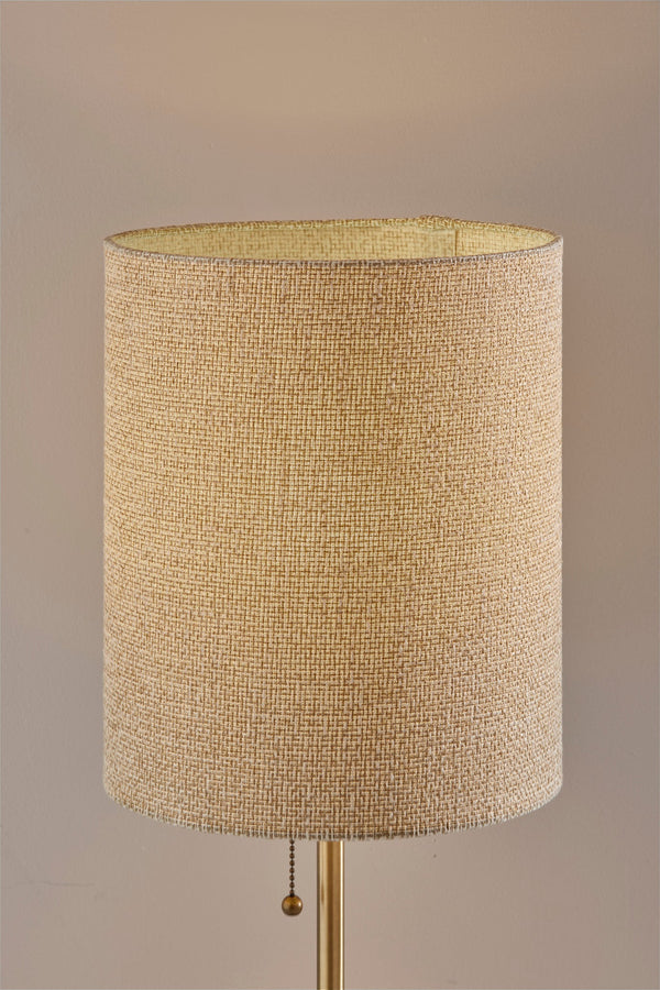 Homeroots 28" Black And Gold Marble And Metal Table Lamp With Beige Drum Shade   524624