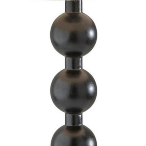 Homeroots 28" Black Solid Wood Candlestick Table Lamp With Off White Drum Shade   524631