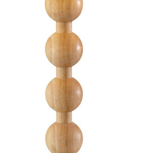 Homeroots 28" Brown Solid Wood Candlestick Table Lamp With Off White Drum Shade   524632